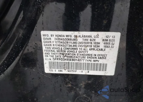 2014 Acura Mdx Technology Package из США, поврежденный, VIN 5FRYD3H45EB014077